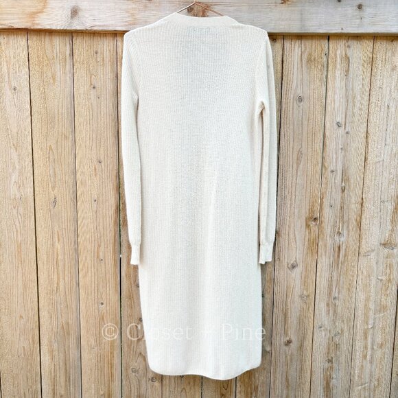 Theory Torina‎ Cashmere Cardigan Cream Beige Size Small Waffle Knit Sweater - Picture 5 of 14